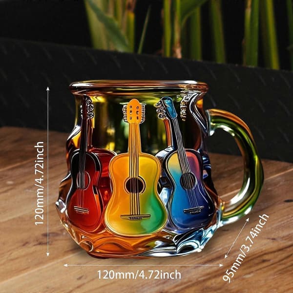 Gitarrkaffemugg Musiktema Lättviktig Unik Multifunktionell Kaffekopp för Kontor Vardagsrum Hylla Studio Gitarrälskare (FMY) Style A
