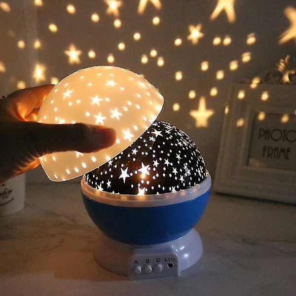 Galaxy Projektor Stjerneklar Himmel Roterende Led Natlampe Planetarium Børneværelse Stjerne Natlys Månelys Børnegave Lampe,hww  (FMY) Blue