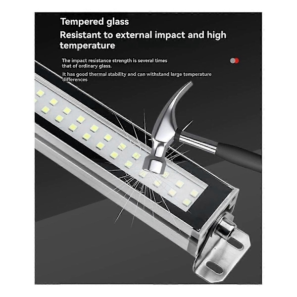 22cm AC110-230V Työstökoneen LED-valo CNC-konetyövalo Vedenpitävä ompeluvalo Alu (FMY) As Shown