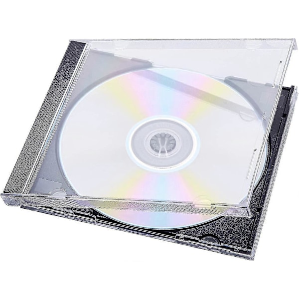 25 kpl Standard Yksittäinen Kirkas CD-Kotelo Kootulla Mustalla Lokerolla (FMY)