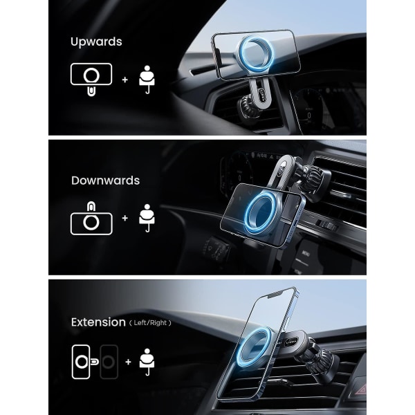 Iphone 15:lle tarkoitettu Magsafe-auton pidike, auton puhelintelineet iPhonelle, [helppo asentaa] Handsfree magneettinen puhelinteline autoon, sopii  (FMY)