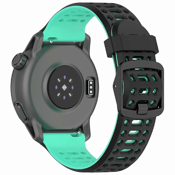 Coros Pace 2/ Apex 2/ Apex 42mm silikoniranneke kaksivärinen 20mm ranneke (FMY) Black Lake Blue