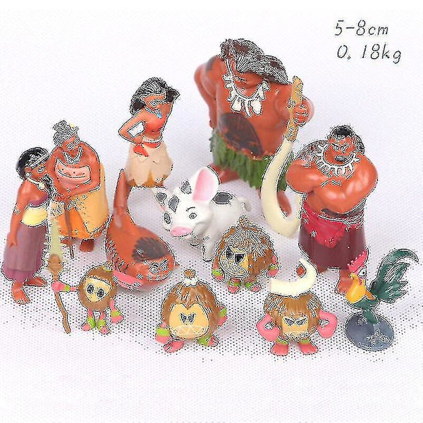 Moana Actionfigurer Set - Maui, Chief Tui, Heihei, Pua och fler (12 st) - Perfekt födelsedagspresent till barn (FMY)