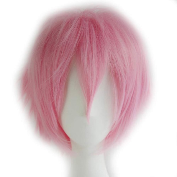 Wekity Unisex Anime Lyhyt Cosplay Peruukki Otsatukka Lämmönkestävä Hiukset,pink,wz-1215  (FMY)