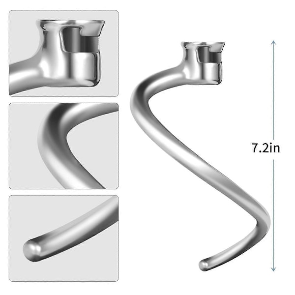 Dejkrog i rustfrit stål til KitchenAid 7QT Bowl-Lift røremaskiner (FMY) As Shown