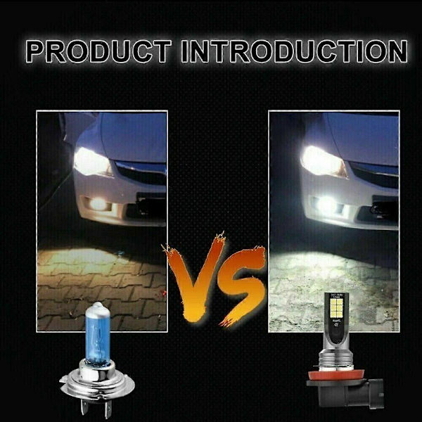 2X H11 H8 Led 6500K Sumuvalot Sarja Lamppu Canbus Xenon DHL  (FMY)