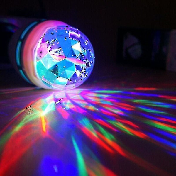 3W Automatisk Roterende Krystallkule RGB LED Scene Lys Pære Lampe DJ Disco Party - du (FMY)