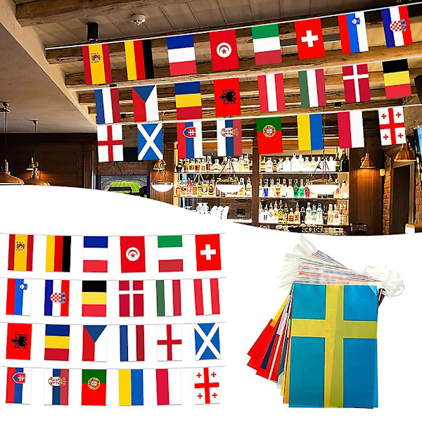 Dekorationer för fotbolls-EM 2024, vimplar, banderoller, snygga väggdekorationer, rekvisita för butik/bar (FMY) 5 Strings