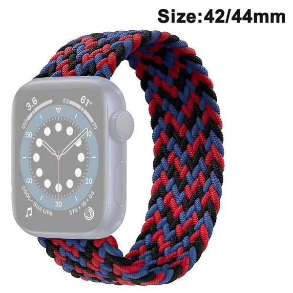 Nylonbånd, der er kompatible med Apple Watch-bånd Stretchy nylonflettet elastisk sportsrem, kompatibel - [rød camouflage] Størrelse 42/44 mm S (FMY)