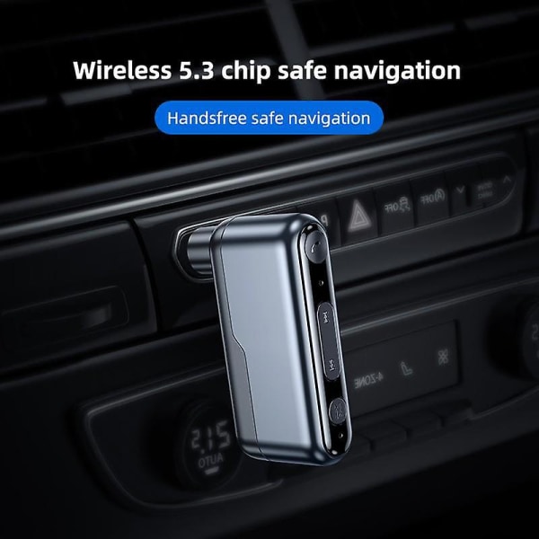 1 stk Aux Bluetooth Audio Receiver, bil Bluetooth 5.3 Audio Converter Adapter, 3,5 mm Jack trådløs lydmodtager Håndfri Bluetooth Car Kit (FMY)