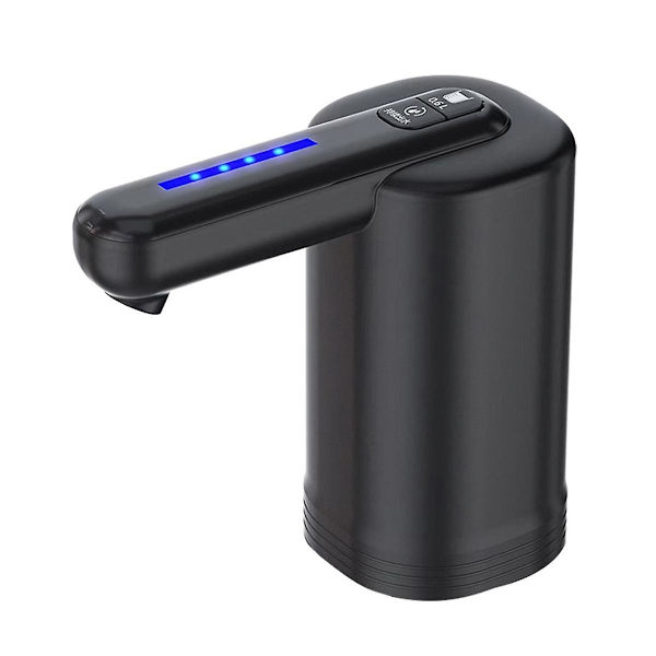 Vattenbehållare för 5 gallonsflaska, Universal 2-motor snabbare pumpande vattenpump, Bärbar USB-laddning Svart (FMY)
