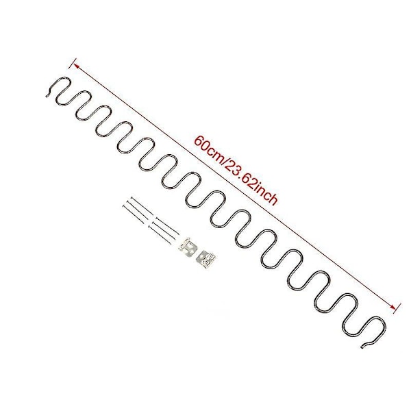 Reservedeler for sofa-stoler, møbelfjærer med klips, 45 cm 50 cm 60 cm 65 cm 70 cm lang Ressort Hardware-yu  (FMY) Silver 60cm