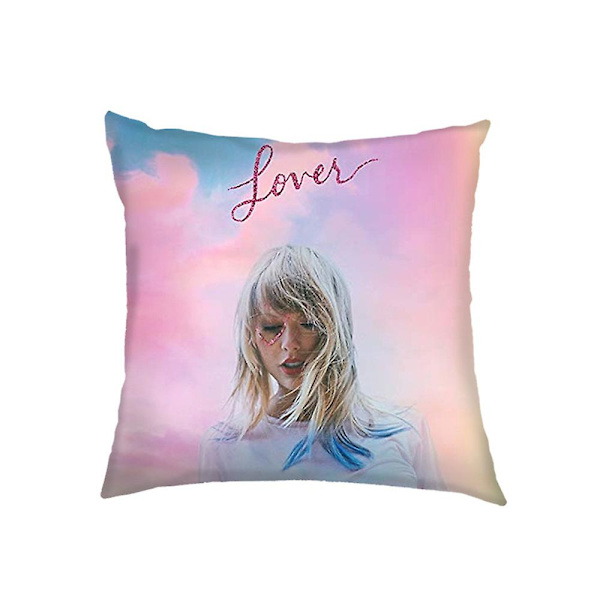 Taylor Swift kuddfodral fyrkantig prydnadskudde fodral musik fans presenter bil soffa prydnader heminredning  (FMY) D