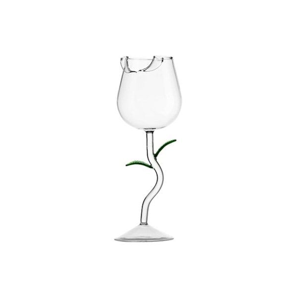 Rosblommiga Vinglas 150/280ml Rosformad Vinglas Rosparty Vinglas  (FMY) Green 280ml