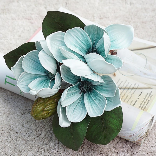 Simulering Magnolia Färskbevarad iögonfallande Vackra bordselement Konstgjorda blommor Fotografi rekvisita (FMY)