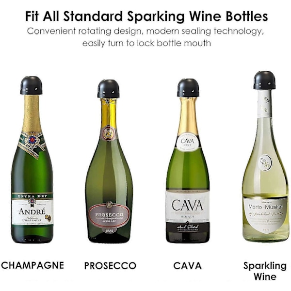 ZK-1 Champagnekork - Vakuumförseglad - Svart Stopp (FMY)
