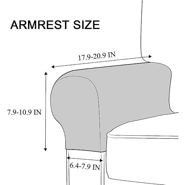 Armstödsskydd Set, Set med 2 Stretchfåtöljskydd för Armar, Spandex Polyester Soffa  (FMY)