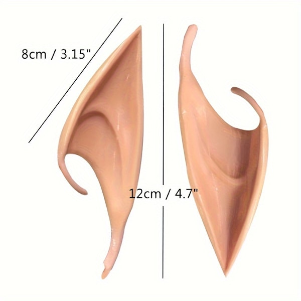 [Hurtig Ankomst] 1 Par Bløde Latex Elf Ører - Fantasy Cosplay Rekvisitter til Alien, Fe, Goblin Rollespil LARP Kostume Tilbehør - Holdbare, C  (FMY) 2pcs