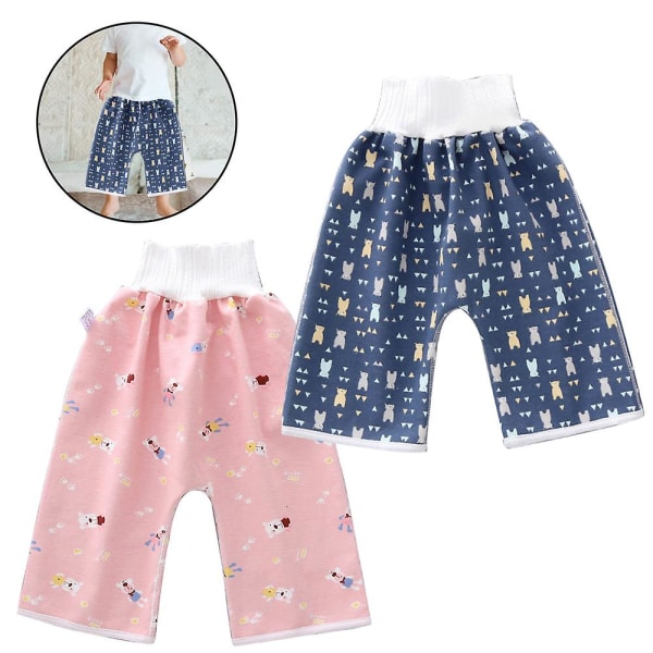 2st Quit Diaper Training Pants - Blöja Byxor Pink Bear + Full Silver Bear M (0-4 år) (FMY)