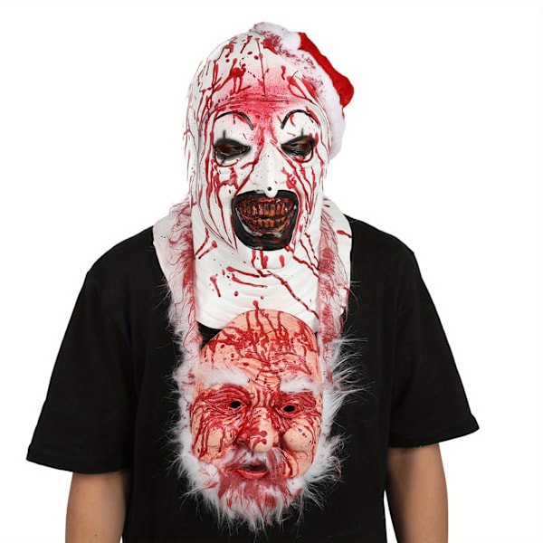 2-pack Halloween Läskig Latex Clownsmask Set - Inkluderar Halshängande Tillbehör, Perfekt för Halloweenfestkostym, Boll Cosplay, Skräck P  (FMY) Mask + Neck Hanging