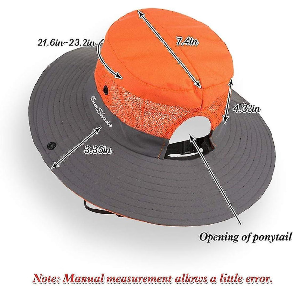 Kvinners Solhatt Sommer Bøttehatt UV-beskyttelse Foldbar Mesh Bredbrem Hatter For Strand Utendørs Fiske Reise Fotturer  (FMY) Orange