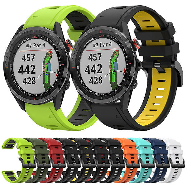 Silikoninen ranneke Garmin Approach S62:lle (FMY) Army Green   Black