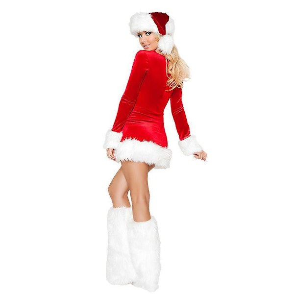 Jultema-Outfit för Kvinnor från Mean Girls Filmen - Plattformsscenkläder, Långärmad/Ärmlös Kort Klänning med Hatt, Jultema Kostym (FMY) A