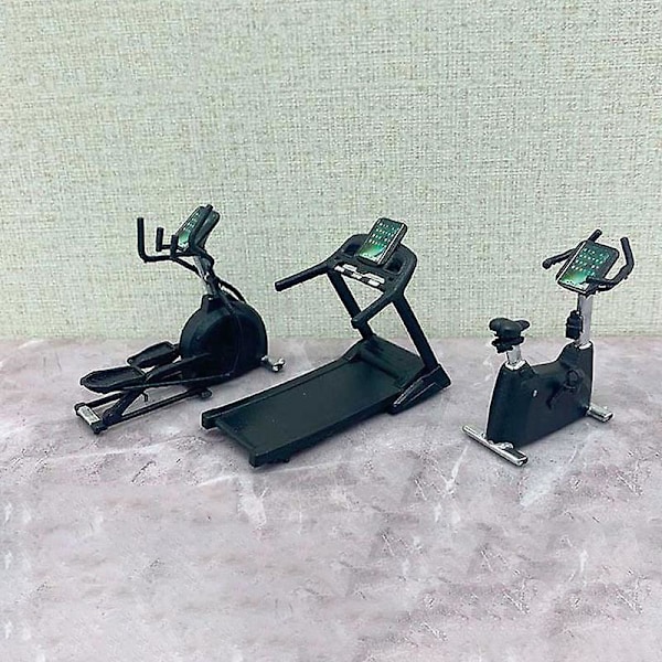 1:60 mittakaavan nukkekodin juoksumatto Miniatyyrikalusteet Nukkekodin juoksukone (FMY) Black C