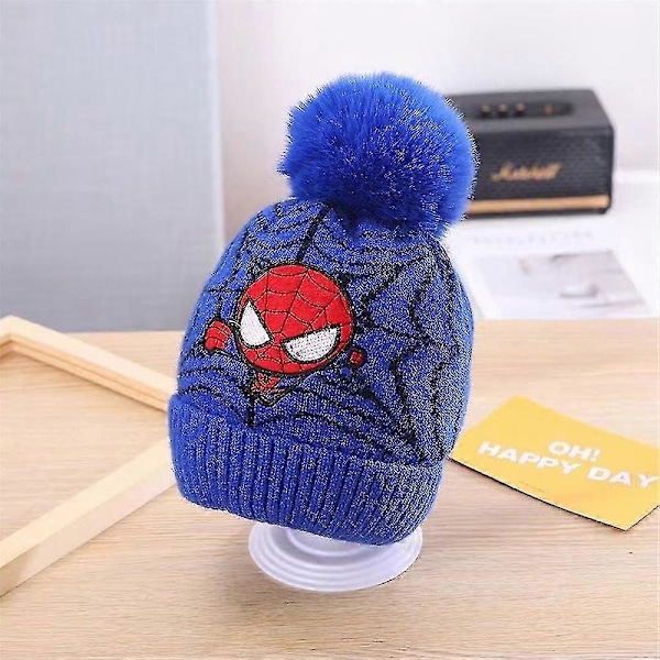 Lue Varm Pom Pom Tykk Strikket Skilue For Gutter (FMY) Blue