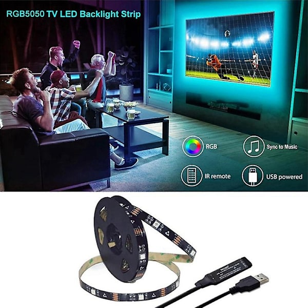 LED-remsa 5050 RGB Vattentät LED-belysning 5 Meter Bluetooth App-kontroll för hem och utomhusdekoration (FMY) As shown