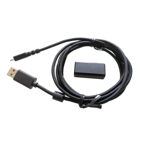 Ersättningsmus Laddningskabel Svart flätad USB till mikroadapter för Logitech G502 Lightspeed trådlösa spelmöss- (FMY)