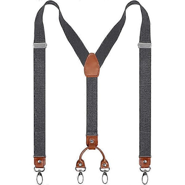 Herre seler Y-rygg bukseseler for menn 25mm med 4 sterke klips Kraftige seler Gavepakke (FMY) A10