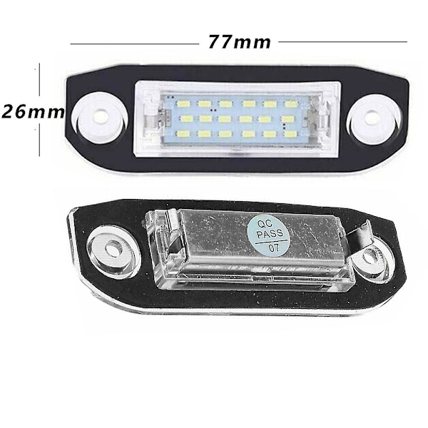 1 par LED nummerpladelys til Volvo C70 S40 S60 S80 V50 V60 V70 Xc60 Xc70 Xc90 (FMY)