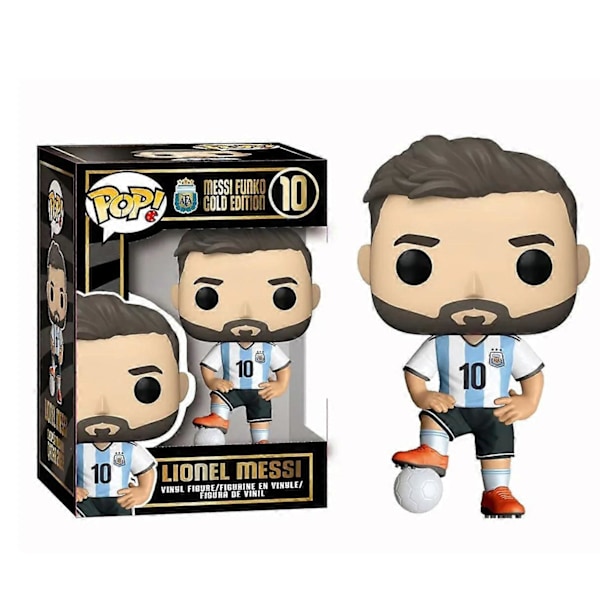 Ny Stil Funko Fodboldstjerner Sort Guld Edition Lionel Messi 10# Actionfigurer Samling Statue Model Dukke Julegave (FMY) C W