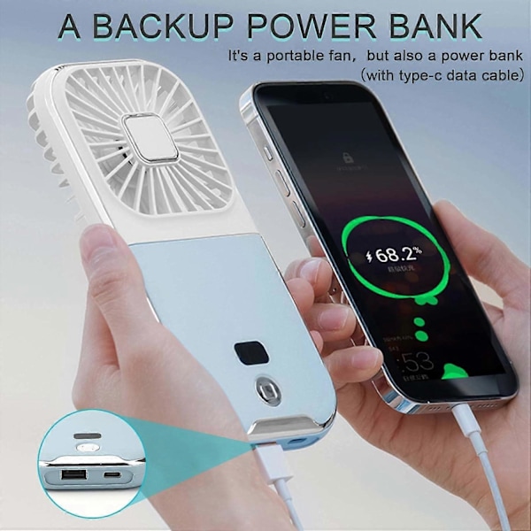 Portabel Fläkt, Portabel Mini Fläkt, Handhållen Fläkt, Liten Personlig Fläkt, Tyst USB-Fläkt (FMY)