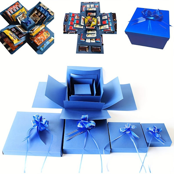 Överraskningsgåvoask Deluxe - Pop-Up Party Favor Förpackning med Lock och Explosionseffekt för Födelsedagar, Bröllop, Frieri och Speciella Tillfällen (FMY) Red (excluding snacks)