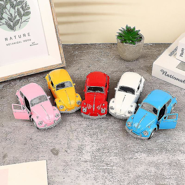 Retro Beetle Diecast Pull Back Bilmodell Leksak För Barn Present Dekor Figurer (FMY) Red