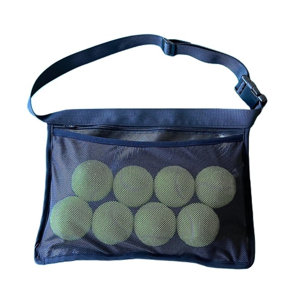 Justerbar tennisbollshållare Tennisboll midjeväska - svettsäker Oxford-tyg Mesh bollpåse Pickleball Training Holding Bag (FMY)