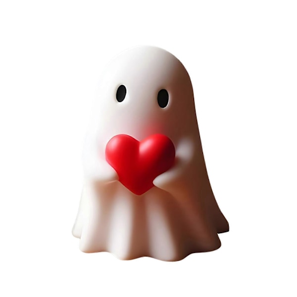 1/2/5 stk Halloween Spøgelsesfigur Spooky Love Heart Middle Finger Lille Spøgelse Harpiks Statue Skulptur Hjem Kontor Skrivebords Dekoration Ornament (FMY) A