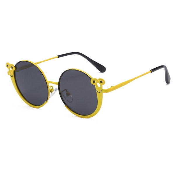 Sommarmode Polariserade barnglasögon Tecknad snigelform Metallsolglasögon Trend med solglasögon ---gul båge Svart Ben Grå Slice (FMY)