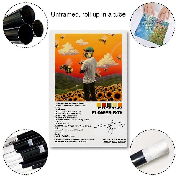Flower Boy Tyler, the Creator Album Cover Poster Canvas Poster för Sovrum Sportlandskap Kontorsrum Perfekt för Dekoration av Alla Rum Present  P  (FMY) No Frame 60x90cm(24x36in)
