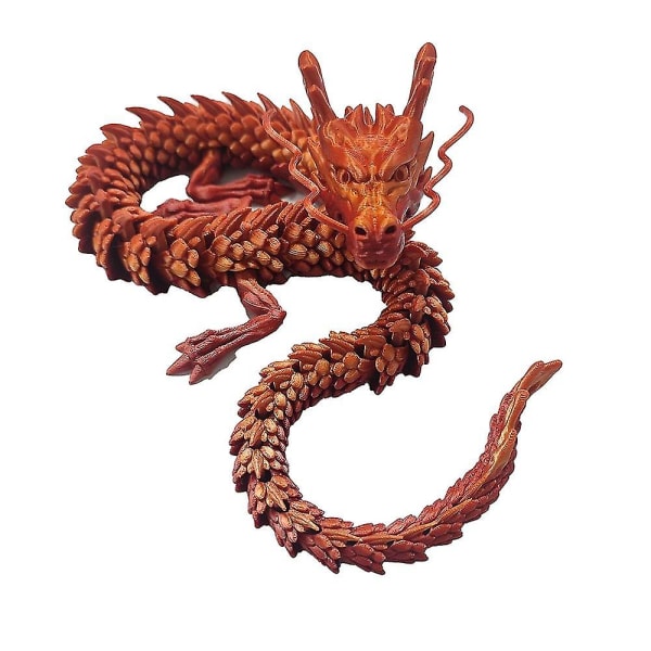 Drage Drage Legetøjsfigur med bevægelige led 3d-trykt Leddrage (FMY) Golden Red Dragon 60cm