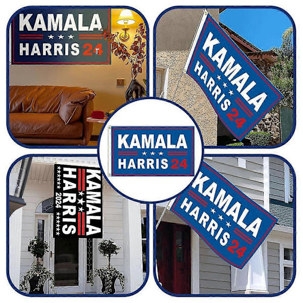 Kamala Harris 2024 Flag 3x5 Ft Harris til Præsident Flag med Messingøjer (FMY) A