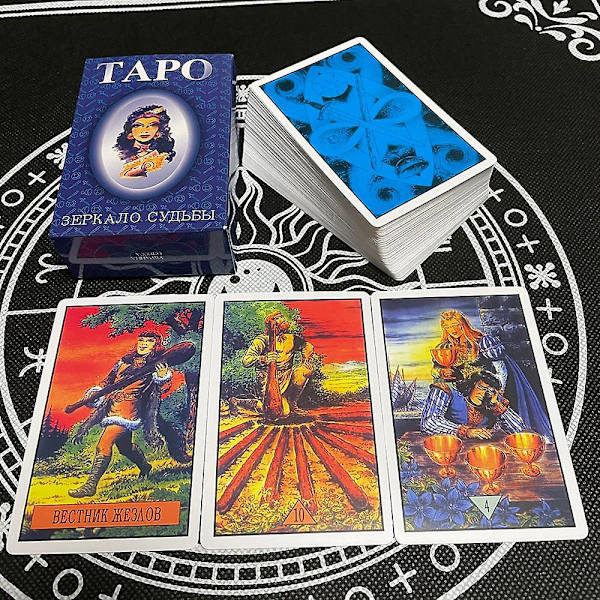 Tarotkort på ryska brädspel brädspel astrologi rpg spådom öde live spel dryck nya kort guidebok bord kort (FMY)