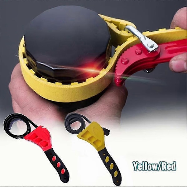 JiaWei Kapsylrem Burköppnare Justerbar Flaskburköppnare för Svaga Händer Ergonomiska Burk-Gripar för Hemmakök QVp (FMY) Red 8 inch
