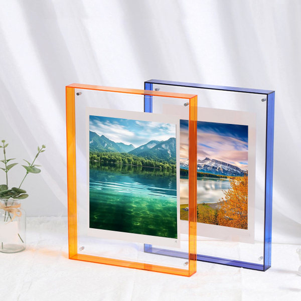 Photo Frame Vibrant Floating Acrylic Picture Frame Desk Wall Art Frame  (FMY)