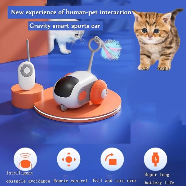 Crazy Joy Car Remote Control Electric Cat Toy Interactive, Cat Self Happiness And Boredom Relief Toy, Dual Mode, Rechargeable  (FMY)