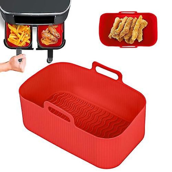 Silikonpotte Air Fryer Kjøkken Bbq Plate Varme Bakepanne For Ninja  (FMY) Red