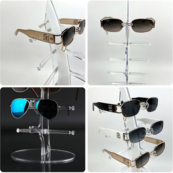 5 par solbrillerholder, solbriller stativ plastik solbriller display transparent briller stativ flere par til solbriller show  (FMY)