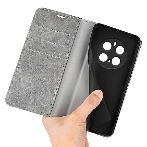For Honor Magic7 Pro 5G Etui Skin-Touch Læder Wallet Telefon Cover (FMY) Grey
